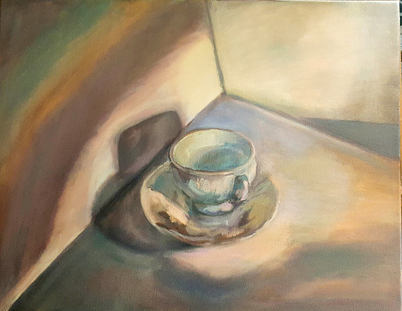 study in white, oil on canva