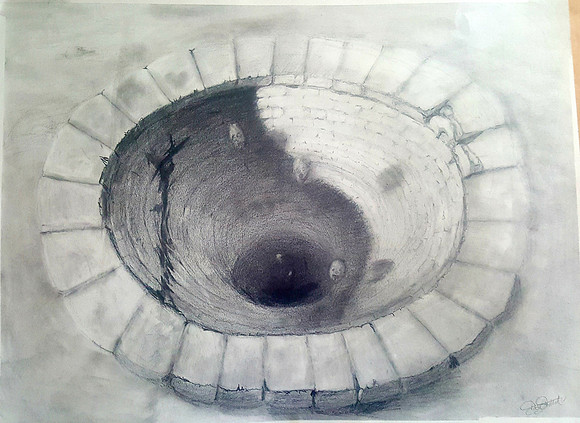 the void... charcoal and pencil on paper